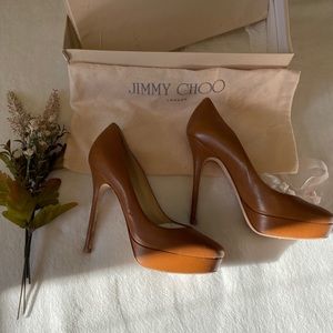 Jimmy Choo brown/camel pumps